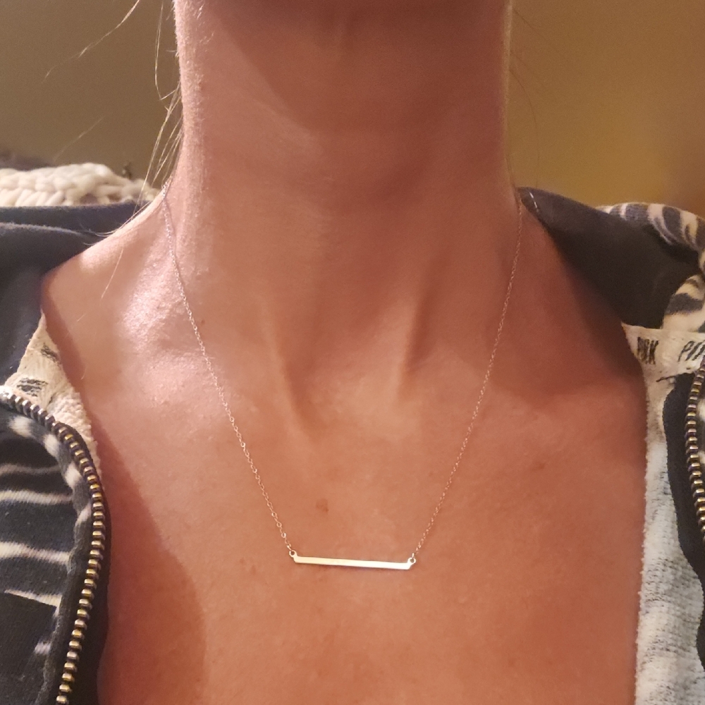 Elegant Sterling Silver Bar Necklace